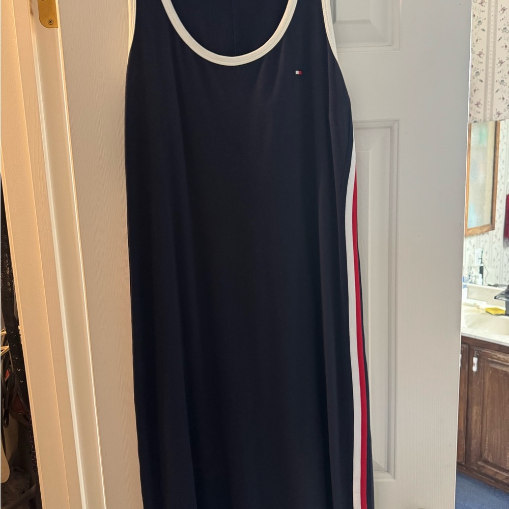 Tommy Hilfiger Navy Dress with Red and White Trim